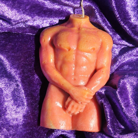 Sculpted Body Candle in Orange - Picture 1 of 8